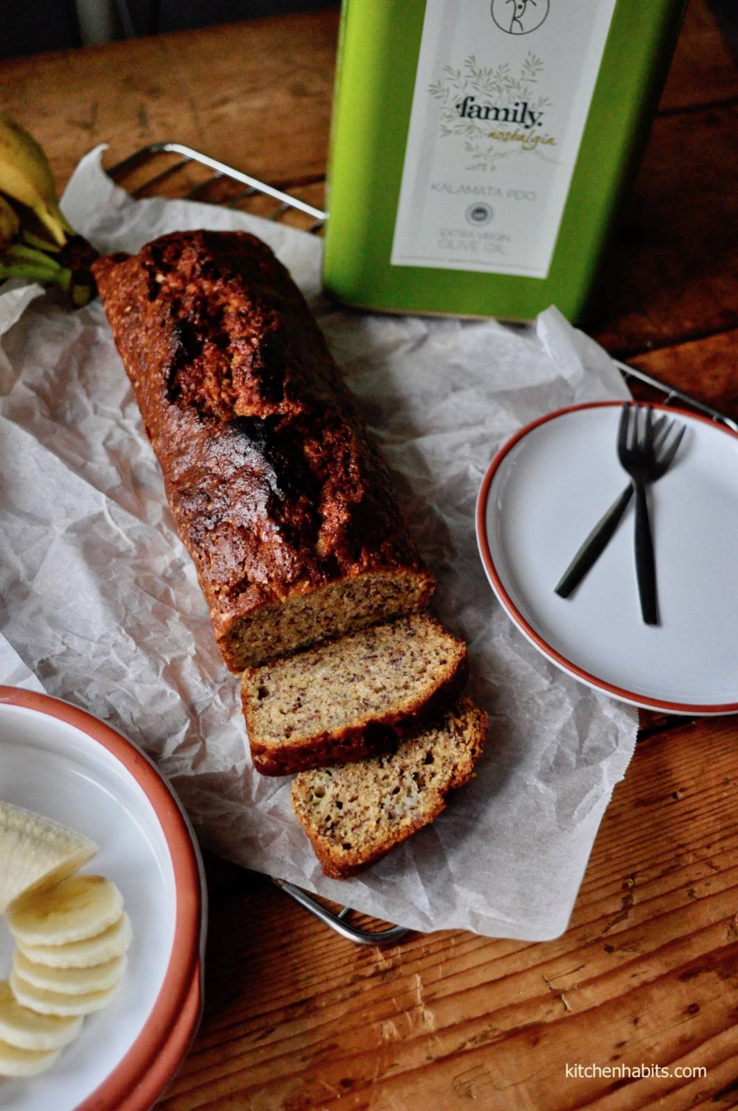 Κέικ μπανάνα με ελαιόλαδο – Banana bread with olive oil